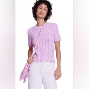 Maje Pink Short Sleeve Top